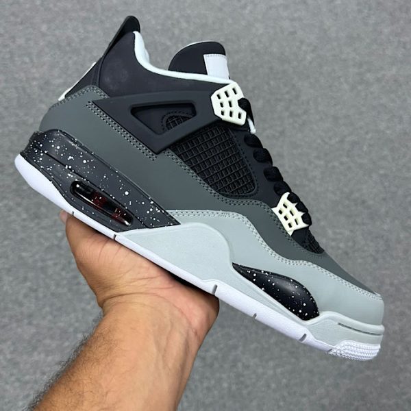 کفش نایک ایرجردن 4 مشکی طوسی Nike Air Jordan 4 Retro Fear