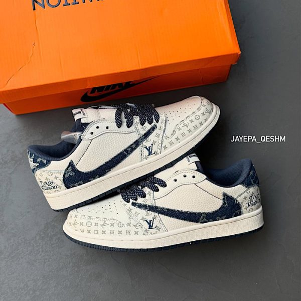 کتونی ویتنامی نایک ترویس اسکات لویی ویتون سفید آبی