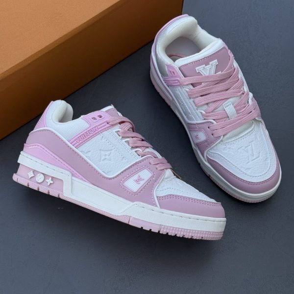Louis Vuitton Trainer Pink Rose لوییز ویتون سفید صورتی