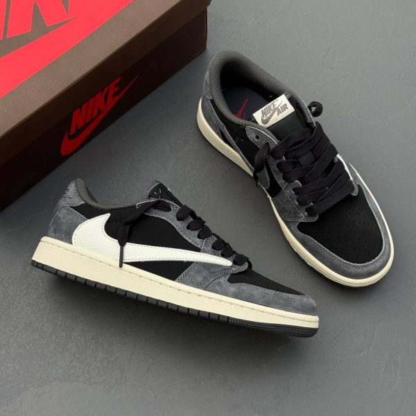 Nike Air Jordan 1 Low Travis Scott نایک ایر جردن وان لو ترویس اسکات طوسی جیر
