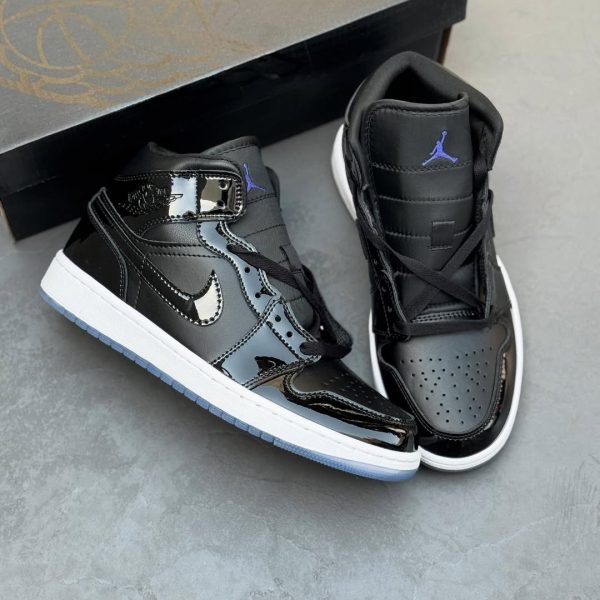 Nike Air Jordan 1 High نایک جردن ساقدار مشکی ورنی (براق) زیر آبی