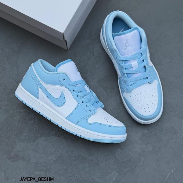 نایکی ایر جردن 1 بدون ساق آیس بلو  || Nike Air Jordan 1 Low Ice Blue