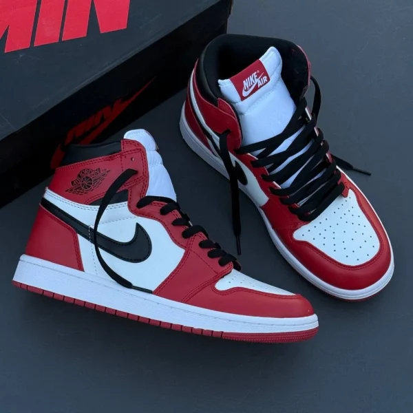 کتونی  نایک ایر جردن ۱ ساقدار شیکاگو قرمز  Nike air Jordan 1 high Chicago red