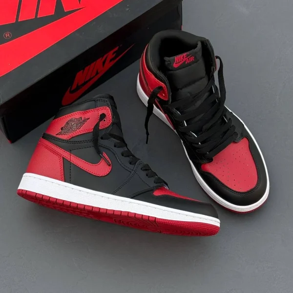 کفش جردن  قرمز نایک مدل Air Jordan 1 High OG Satin Bred