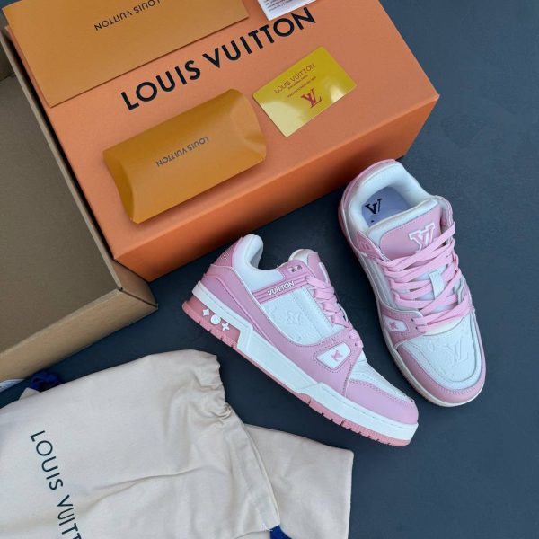 Louis Vuitton LV Trainer لوییز ویتون سفید صورتی